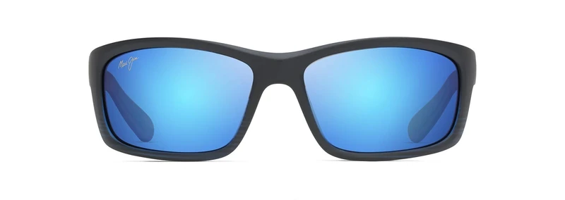 Maui Jim Men’s B766-08C Sunglasses, negra mate azul trasparente, 61/17/127