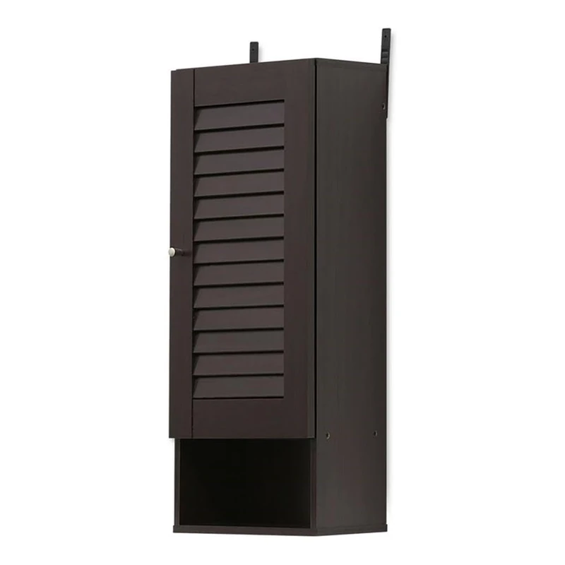 Furinno Indo Slim Wall Cabinet, Espresso - Image 1