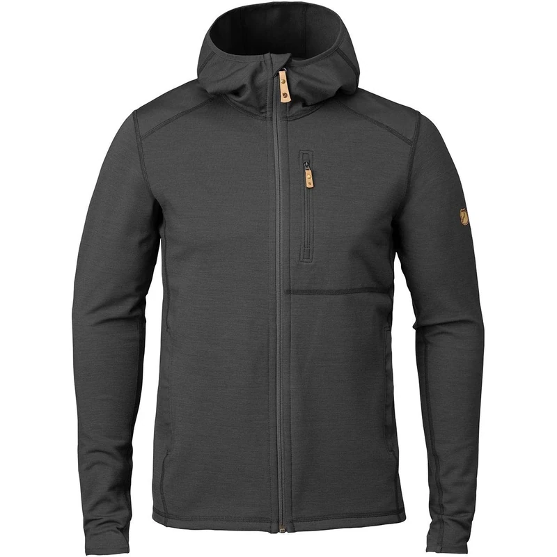Fjallraven Keb Fleece Hoodie M Sweatshirt - Dark Grey-Black, XS
