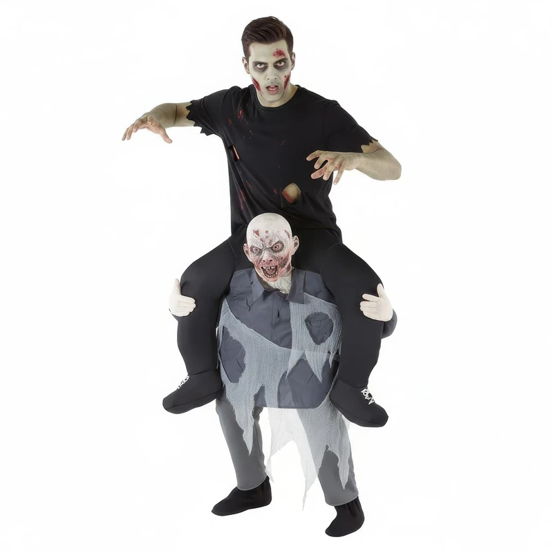 Unisex Piggy Back Zombie Fancy Dress Costume - With Stuff Your Own Legs