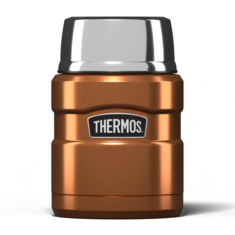 Thermos Stainless King Food Flask, 470ml Capacity - Sleek Multi- Purpose Flask for Daily Food Prep - Durable Stainless Steel with Classic Copper Finish - Ideal for On-the-Go Meals & Drinks