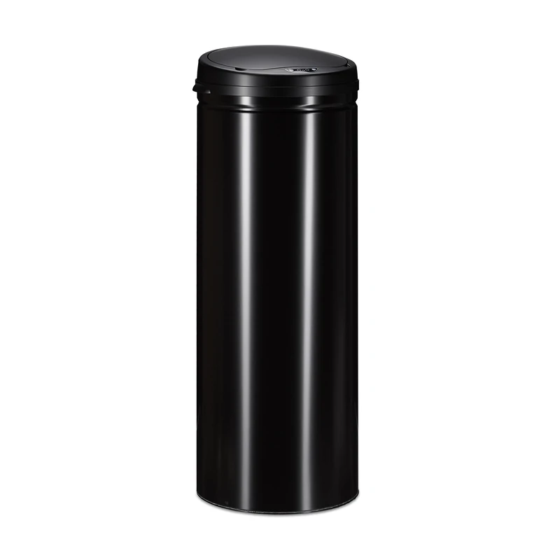 Relaxdays 50 L Waste Bin, With Sensor, Automatic Lid, Steel, 80 cm Tall, 30 cm Diameter, Silver