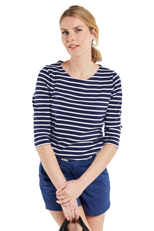 Armor Lux Women's Shirt im Marine-Stil mit 3/4 Ärmeln Guérande aus Baumwolle T, Multicolor (Bi8 Rich Navy/White Bi8 Rich Navy/White), 8