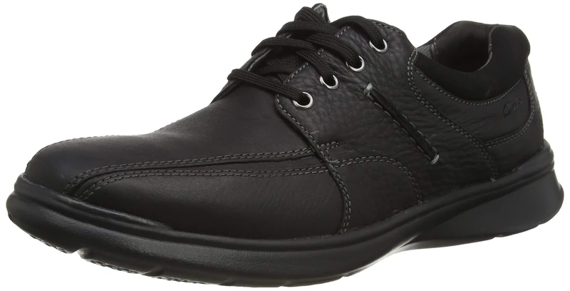 Clarks Men's Cotrell Walk Oxford Flat, Black Oily Lea, 9.5 UK