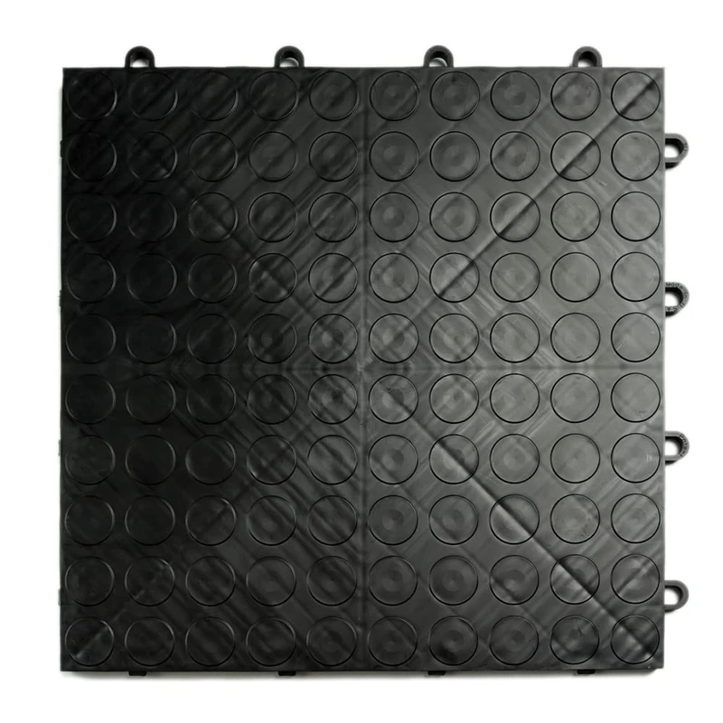 Big Floors GarageDeck Garage Floor Tiles, Interlocking Garage Flooring, Coin Pattern Non-Slip Heavy-Duty Copolymer Modular Tile (Black, 24 Pack of 12 x 12" Tiles, 24 Sq Ft)