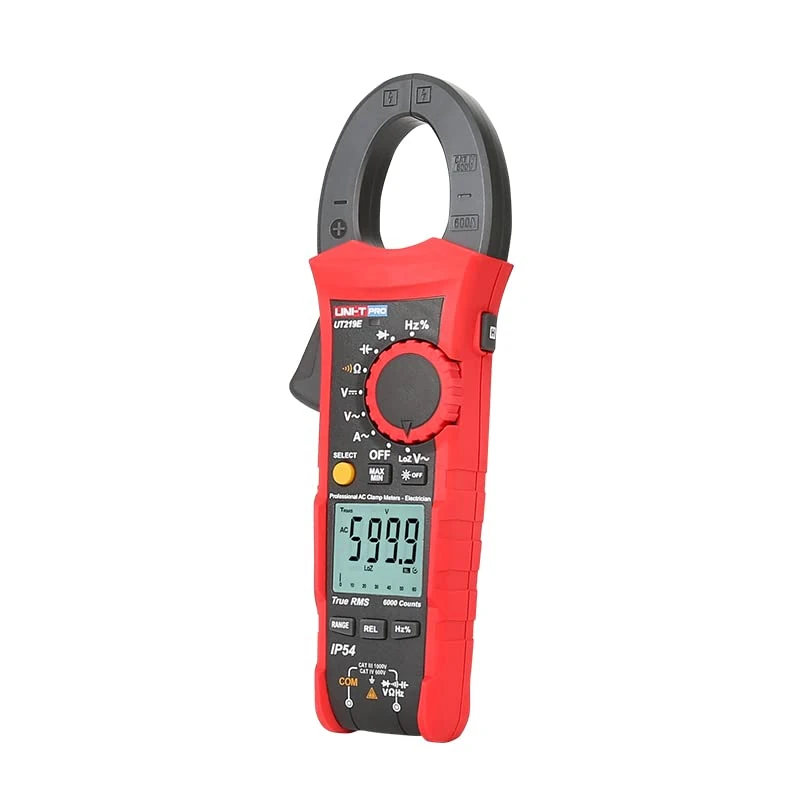 UNI-T UT219M Series UT219 Professional Clamp Meter with IP65, 600A AC, 600V AC/DC, 10Hz-10MHz, -40°C-1000°C/-40°F-1832°F