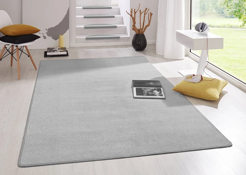 Hanse Home Indoor Rug Fancy - Living Room Rug Plain Modern Velour Rug for Dining Room, Living Room, Children's Room, Hallway, Bedroom, Kitchen - Grey, 160 x 240 cm - Image 1