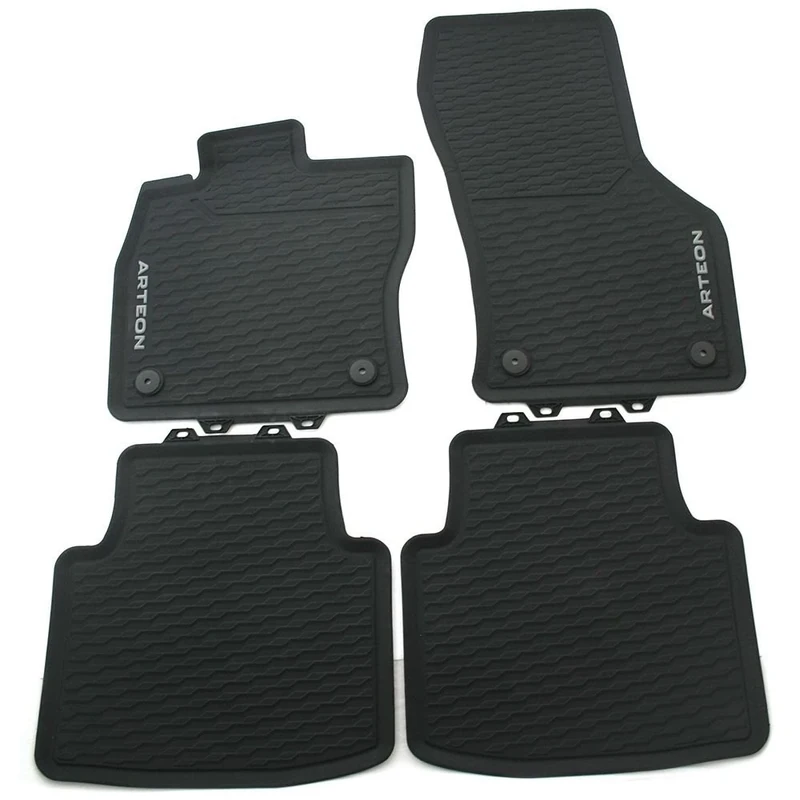 Volkswagen 3G8061500 82V Rubber Mats All-Weather Mats Original Rubber Floor Mats Titanium Black Set of 4