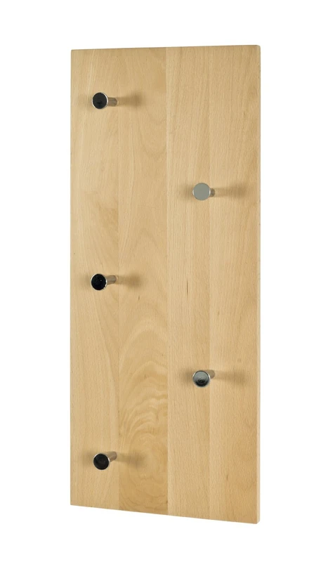 HAKU Möbel Wardrobe Beech, Chrome, Solid Wood - Size: W 60 cm X H 25 cm X D 6 cm, Style: Modern