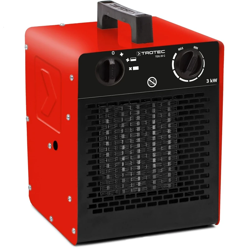 TROTEC Ceramic Fan Heater TDS 20 C – Heating Capacity 2 kW / 3 kW – Electric Heater Air Volume 180 m³/h – Electric Heater with Thermostat