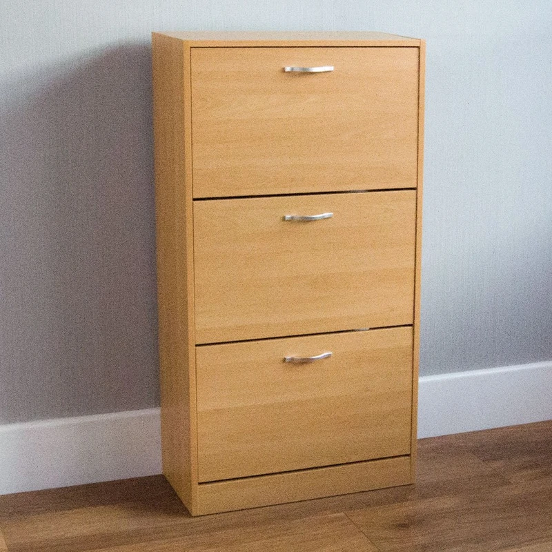 Vida Designs 3 Drawer Shoe Cabinet Pine - Image 1