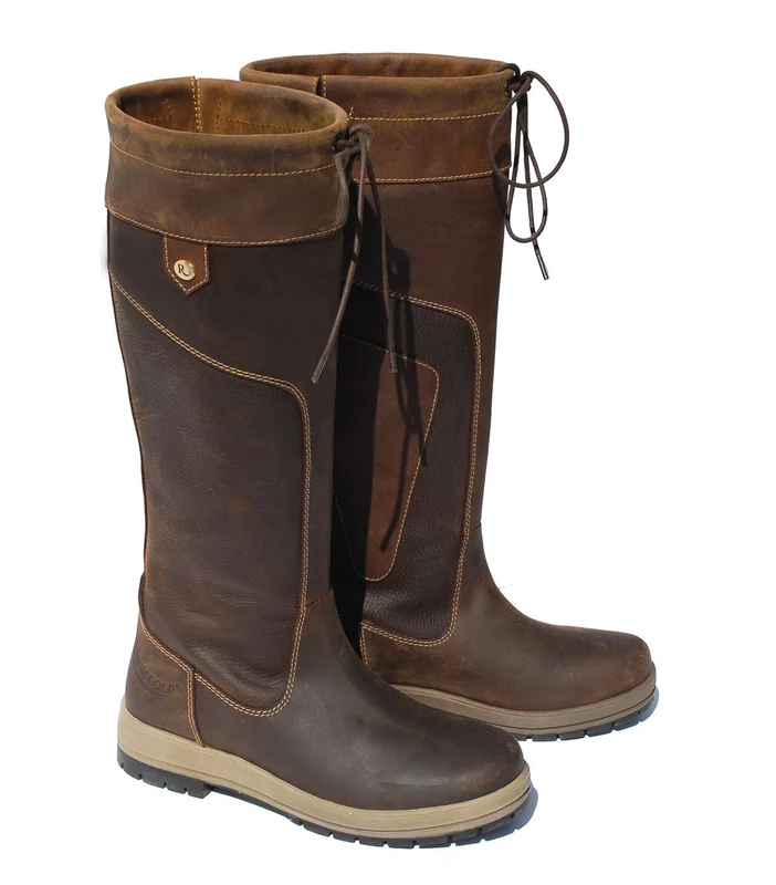 Rhinegold Elite Waterproof Vermont Boots-4 (37)-Brown UK EU
