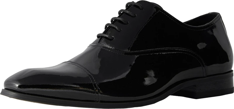 Florsheim Men's Tux Cap Toe Oxford, Black, 12 UK
