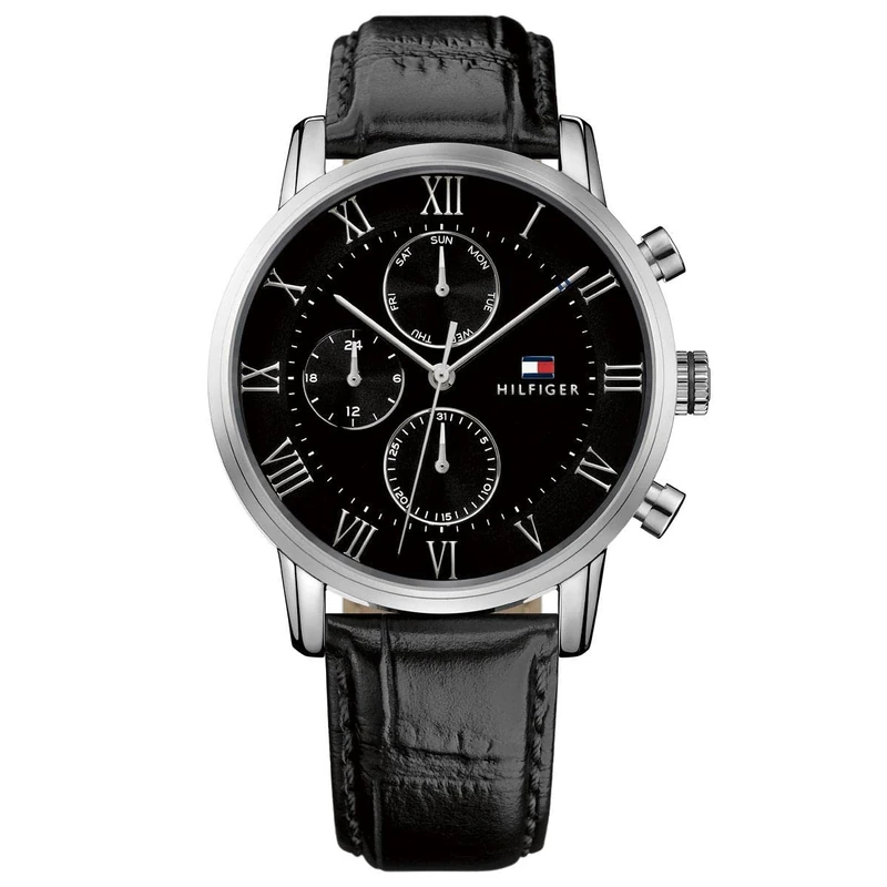 Tommy Hilfiger 1791401 Men's Quartz Watch - Black Leather Strap