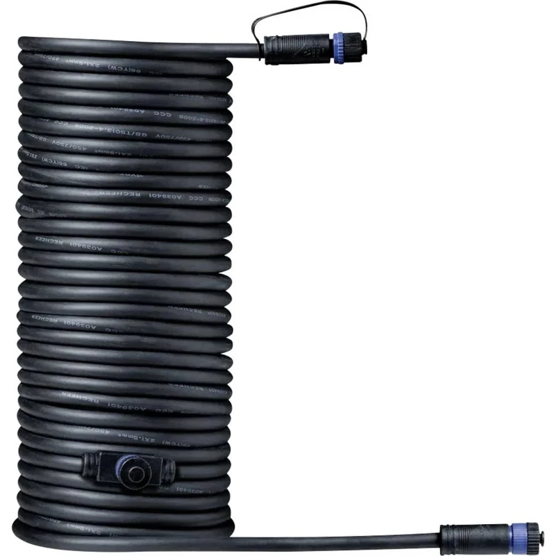 Paulmann 93928 Outdoor Plug & Shine Cable IP68 10m 1 in-2 Out 2x1,5mm² Black Plastic