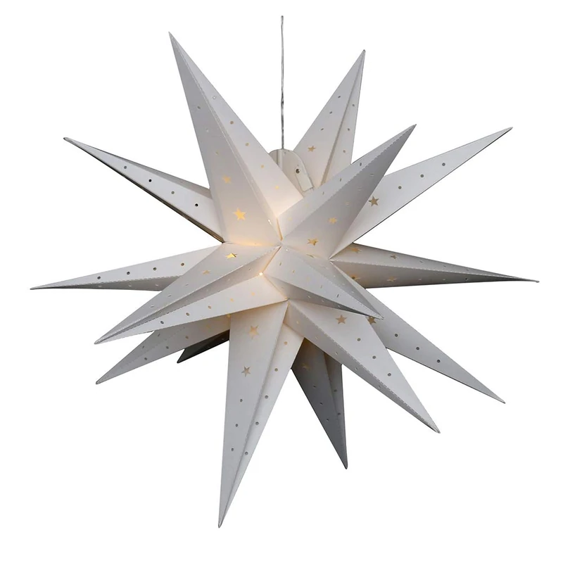 Sigro Falkensteiner 18 Tips Advent Star for Indoor and Outdoor use Including LED Lighting and Adapter, 80 cm, White, One Size - Image 1