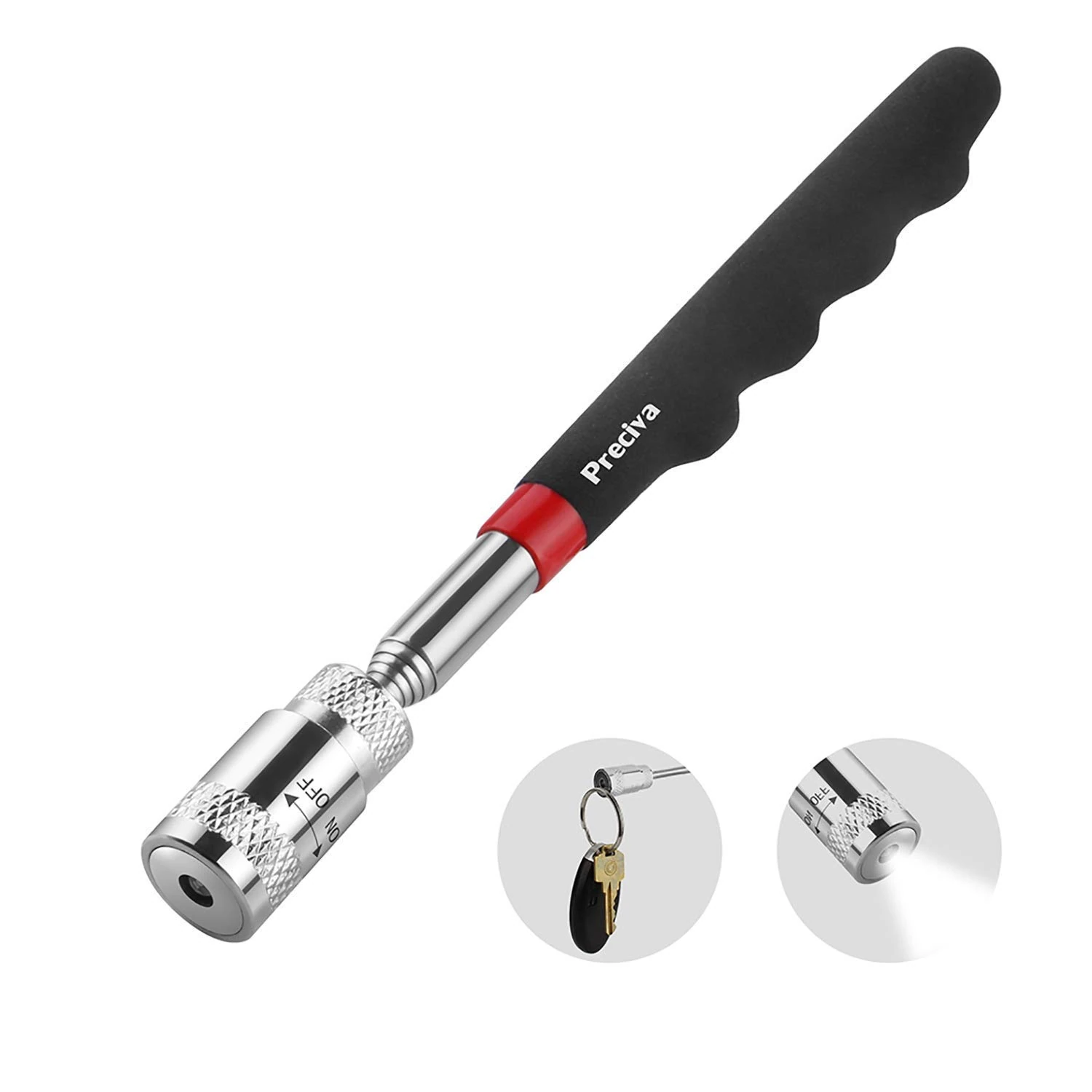 Magnetic Telescopic Pick Up Tool, Preciva 35Pounds PickingUp Stick Extendable to 68cm, Magnet Sticker Gadget, Flexible Grabber Toolkit, Portable Retriever Wand Gifts for Men, Father, Husband