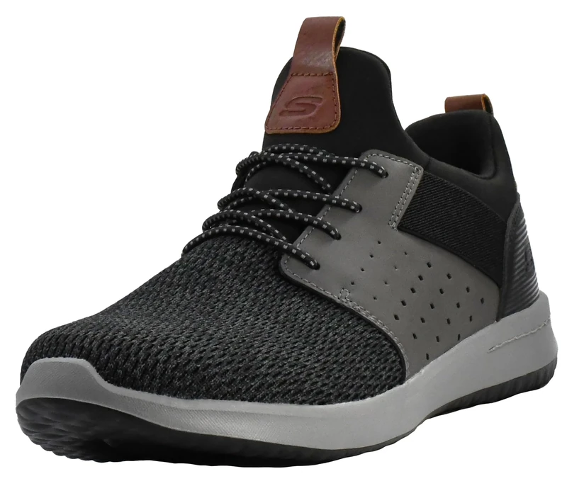 Skechers Men's Relaxed Fit: Braver - Rayland, Black, Black/Grey, 10 UK Wide - Image 1