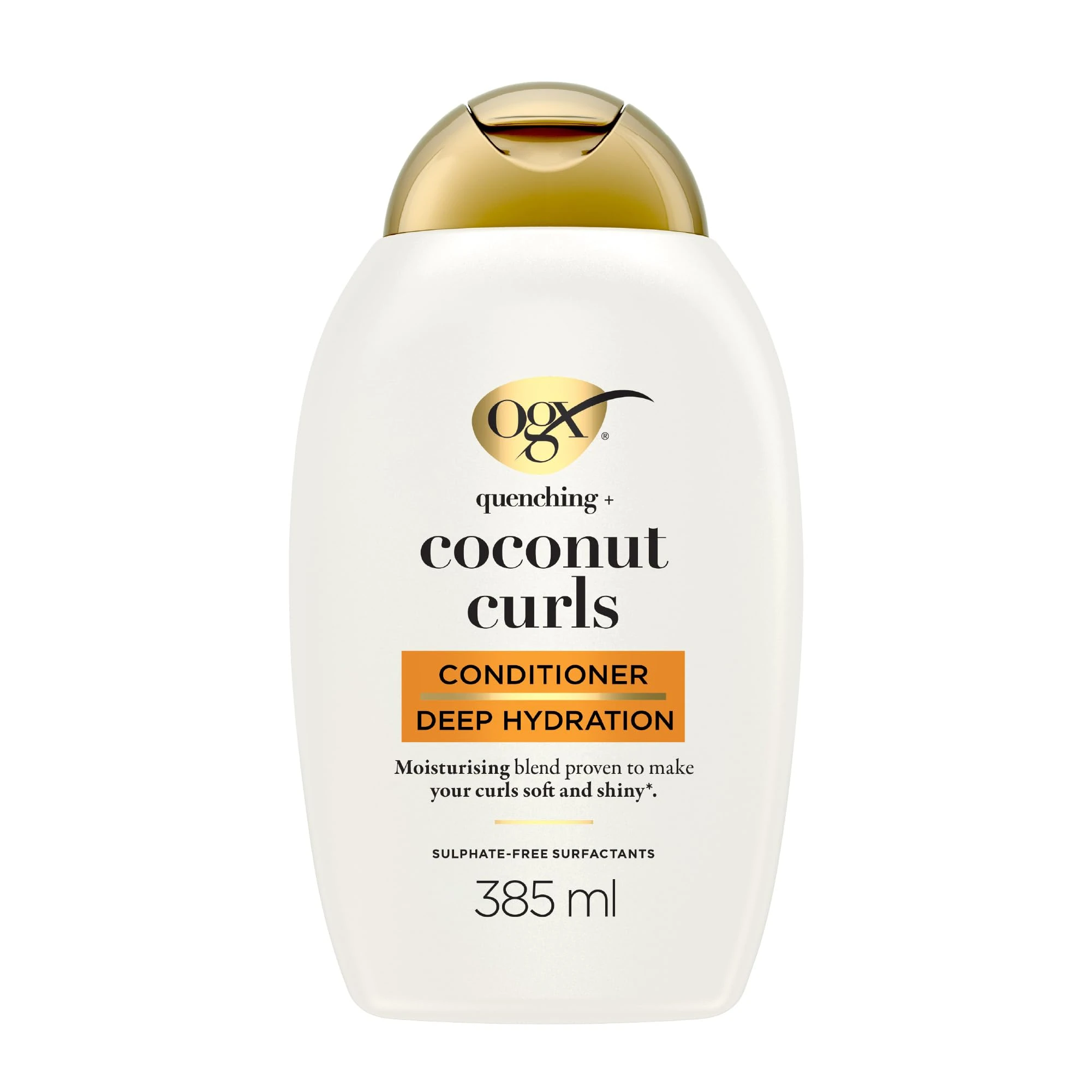 OGX Quenching with Coconut Curls Conditioner, Deep Hydration, Moisturizing Blend that Makes Curls Soft and Shiny, Sulfate Free, 385ml