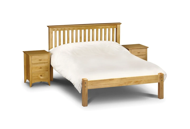 Julian Bowen Barcelona Low Foot End Bed & Premier Mattress, Pine, Double
