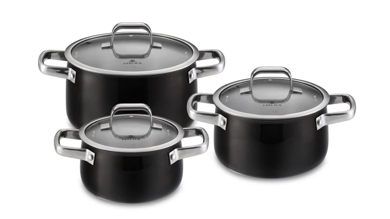 Gerlach Cookware set made of stainless steel 18/10 with 6 elements from Prime - G04-0329C-ZGB3-06PU-S1S1-01