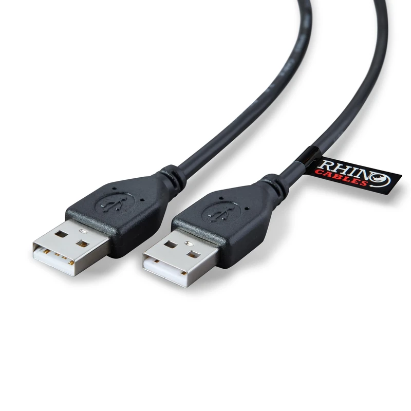 rhinocables USB 2.0 A Extension Cable - High-Speed Durable Male to Male USB to USB A Lead | 5Gbps Transfer Rate, Universal Compatibility for Printers, Keyboards, Scanners, Hard Drives & More (1, 50cm)