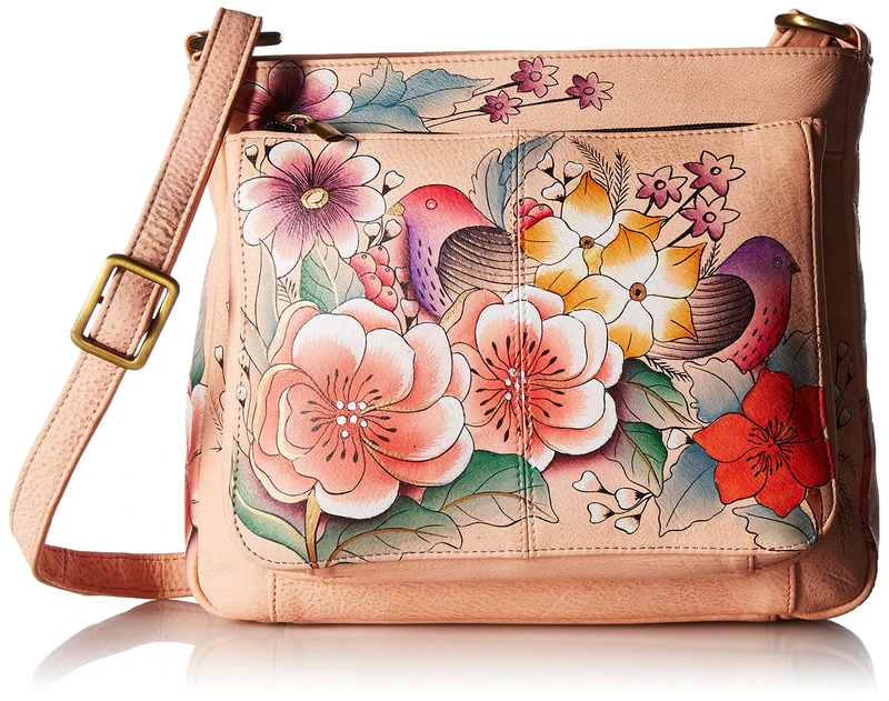 Anna by Anuschka Zip-Top Multi-Compartment Organizer, Vintage Garden, Vintage Garden, One Size