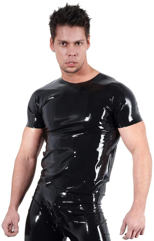 Late X The Collection Latex Shirt, Black, Small