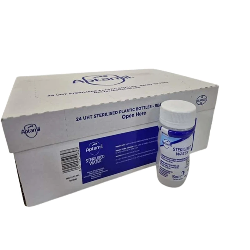 Aptamil/Cow & Gate Distilled Sterilised Water 90ml Bottle (Pack of 24) - Image 1