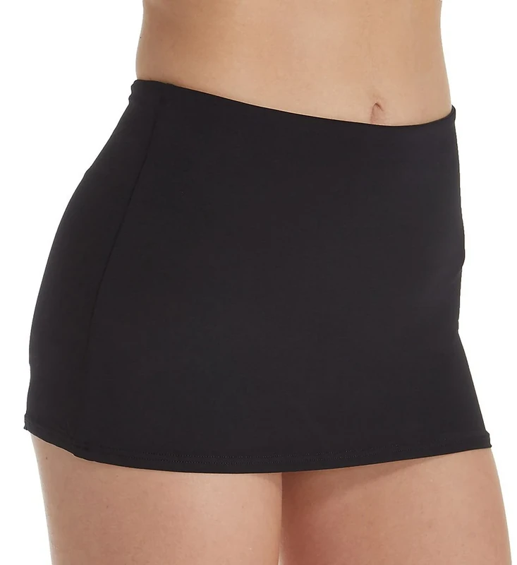 Seafolly Women's High Waisted Skirted Pant Swimsuit Bikini Bottoms, Active Black, 12