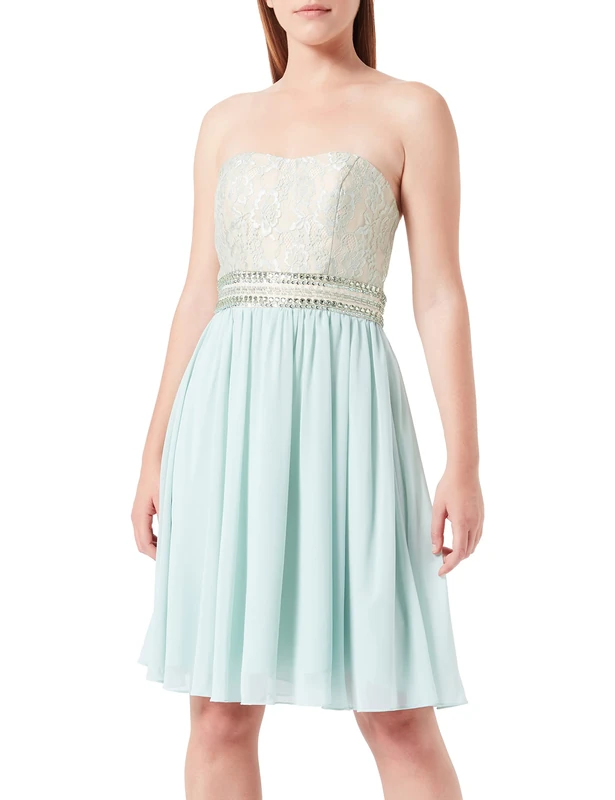 Laona Women's Cocktail Dress La82002 Party, Multicoloured (Chalk Green/Nude 9085), S