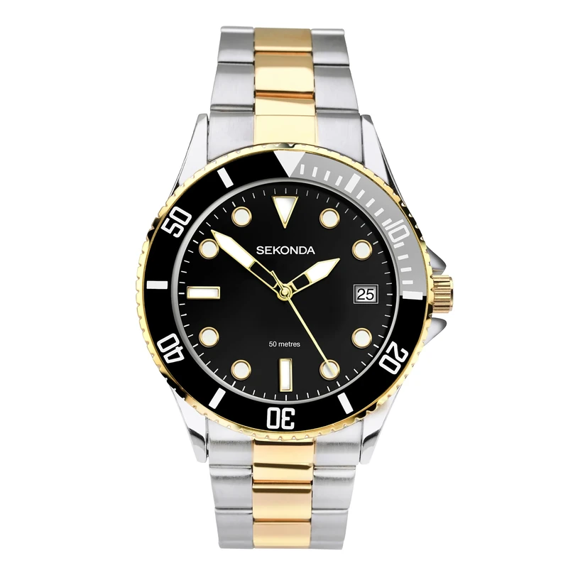 Sekonda Mens Quartz Watch, Analogue Classic Display and Stainless Steel Strap 1562.27