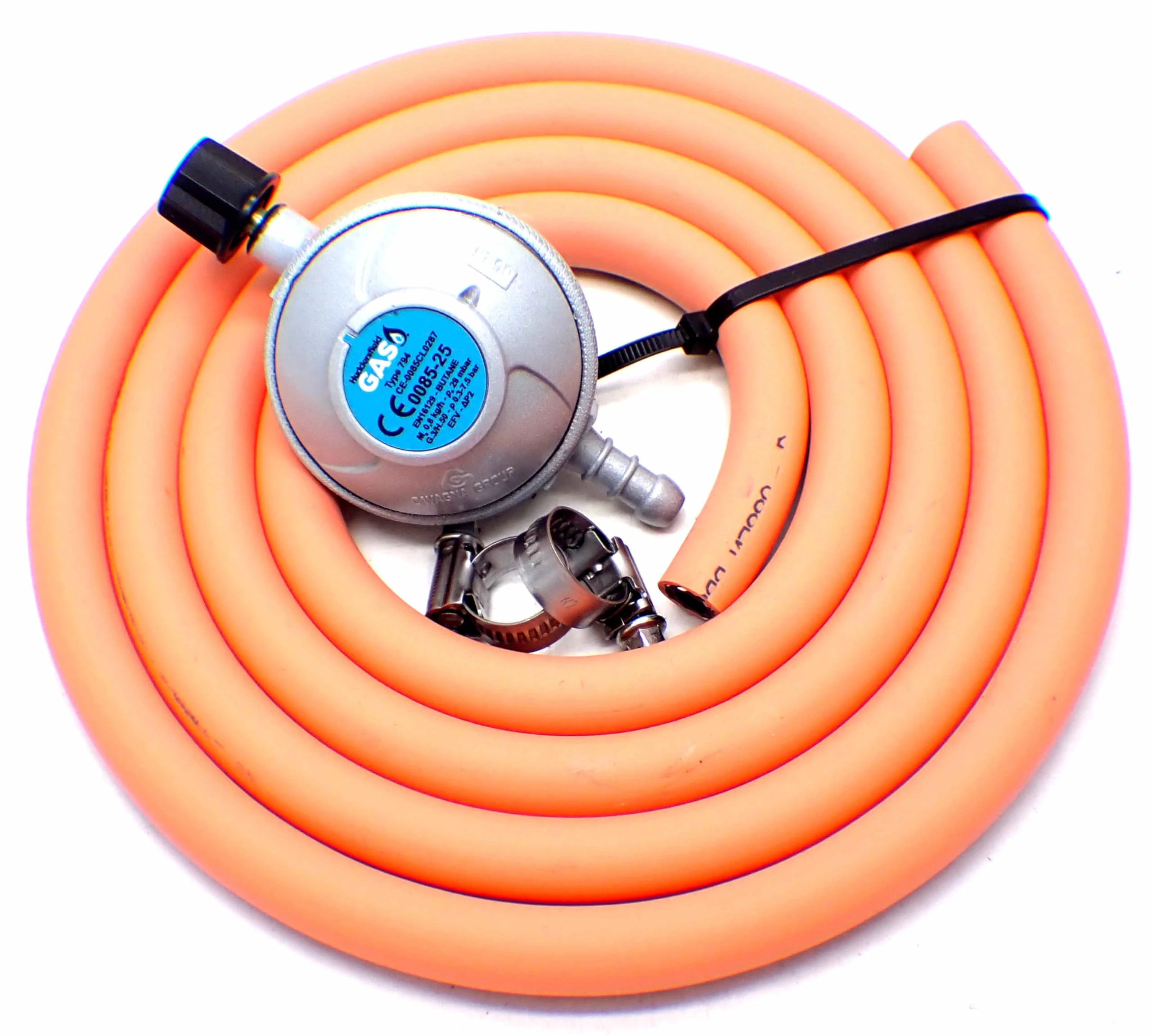 Huddersfield Gas Branded Camping gas Type 30Mbar Gas Regulator With 2M Hose + 2 Clips Fits 907 904 901