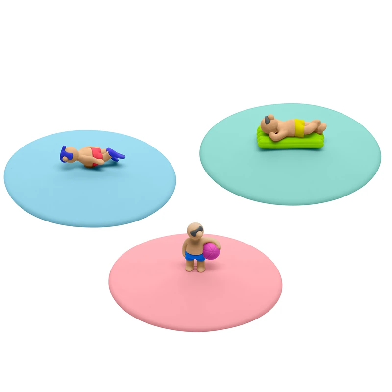 Lurch My Lid Beach Boys 3 Designs: Benny Ball, Tim Diver Mattress, Silicone, Multicoloured, 12 x 12 x 3 cm - Image 1