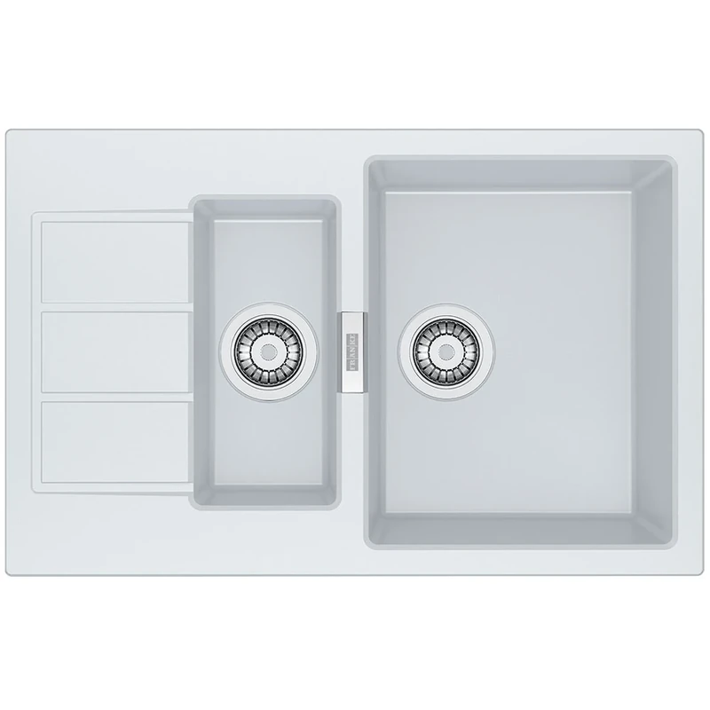 Franke 114.0496.082 Granite Kitchen Sink with Single and a Half Bowl, White Polar