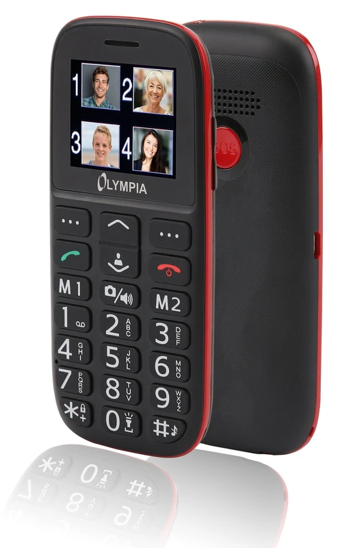 Olympia 2214 Bella Mobile Phone, Large Buttons, Emergency Button, Suitable for Seniors, Pensioners, Without Contract, Age Approved Phone with Buttons, Black