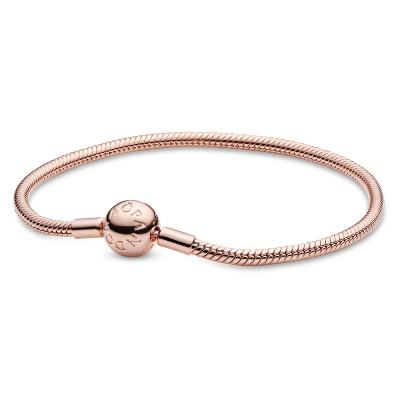 Pandora Icons 14k Rose gold-plated snake chain bracelet, 18