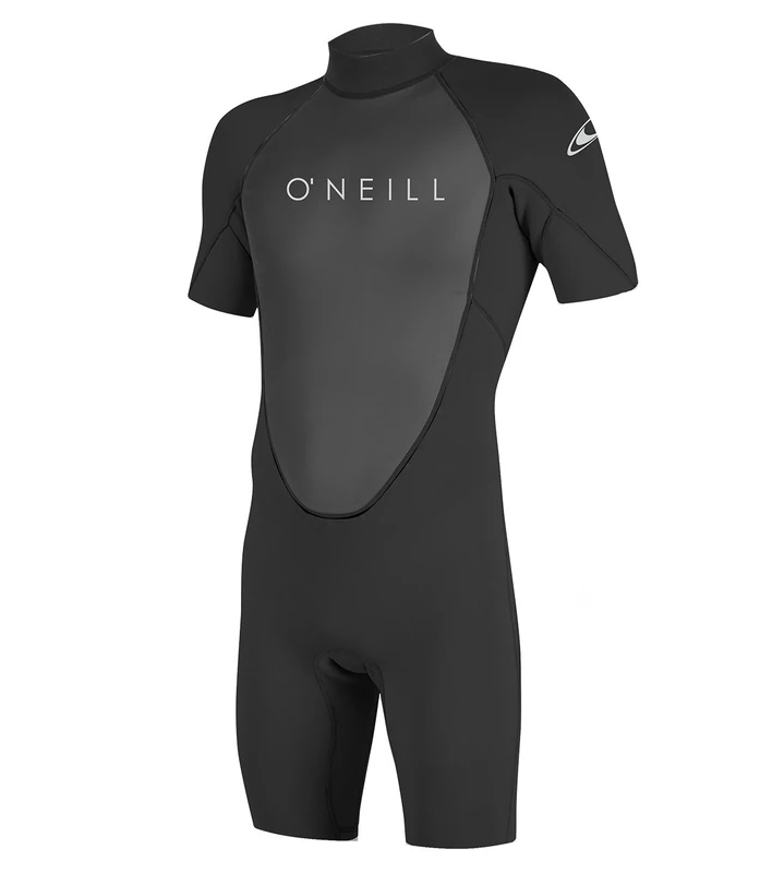 O'Neill Men's Reactor-2 2mm Back Zip Short Sleeve Spring Wetsuit, Black, X-Small