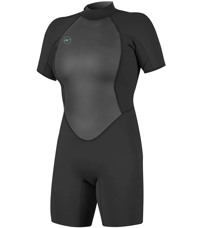O'Neill Womens Reactor II 2mm Back Zip Shorty Wetsuit - Black - Easy Stretch
