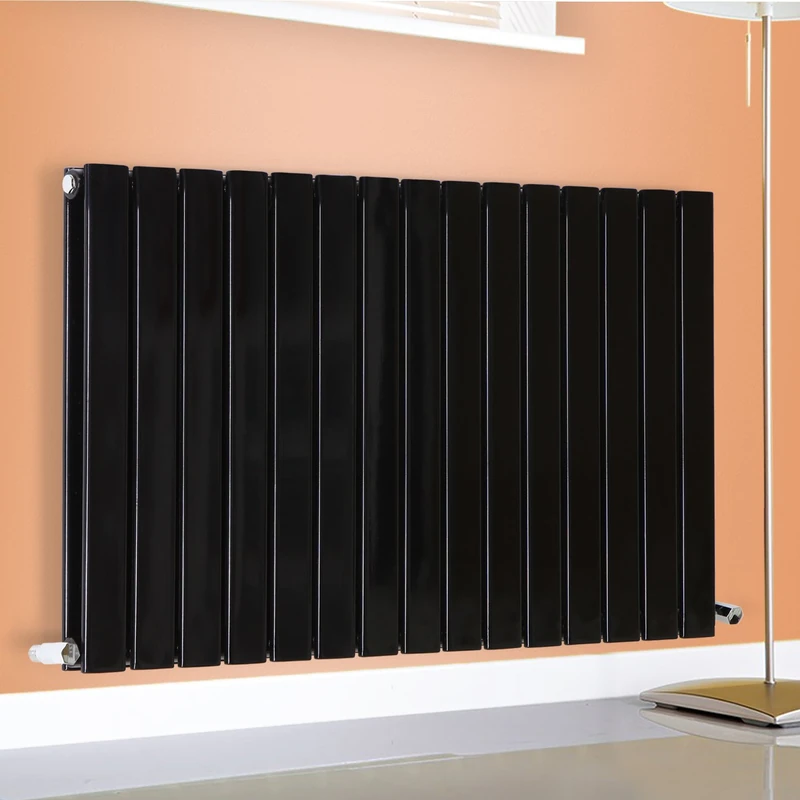 NRG 600x1020mm Horizontal Flat Panel Designer Radiator Bathroom Heater Central Heating Rad Double Column Black