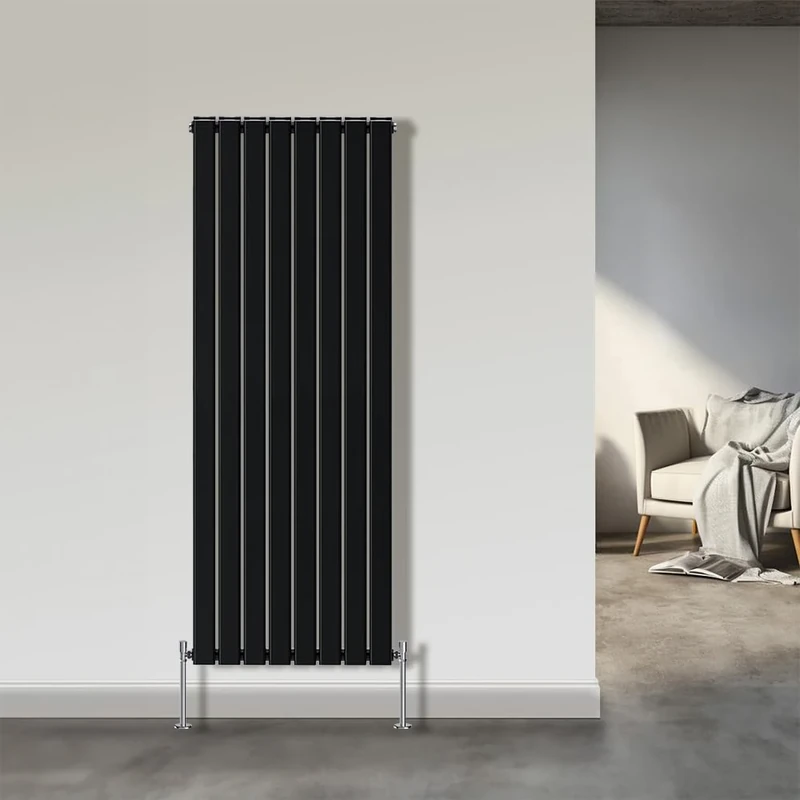 NRG 1800x544mm Double Flat Panel Designer Tall Vertical Radiator Central Heating Black