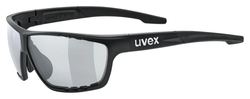 uvex Sportstyle 706 V - Sports Sunglasses for Men and Women - Self-Tinting Lenses - Anti-Fog Technology - Black Matt/Smoke - One Size