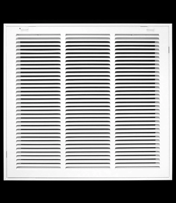 18" X 16" Steel Return Air Filter Grille for 1" Filter - Removable Face/Door - HVAC Duct Cover - Flat Stamped Face -White [Outer Dimensions: 19.75w X 17.75h]