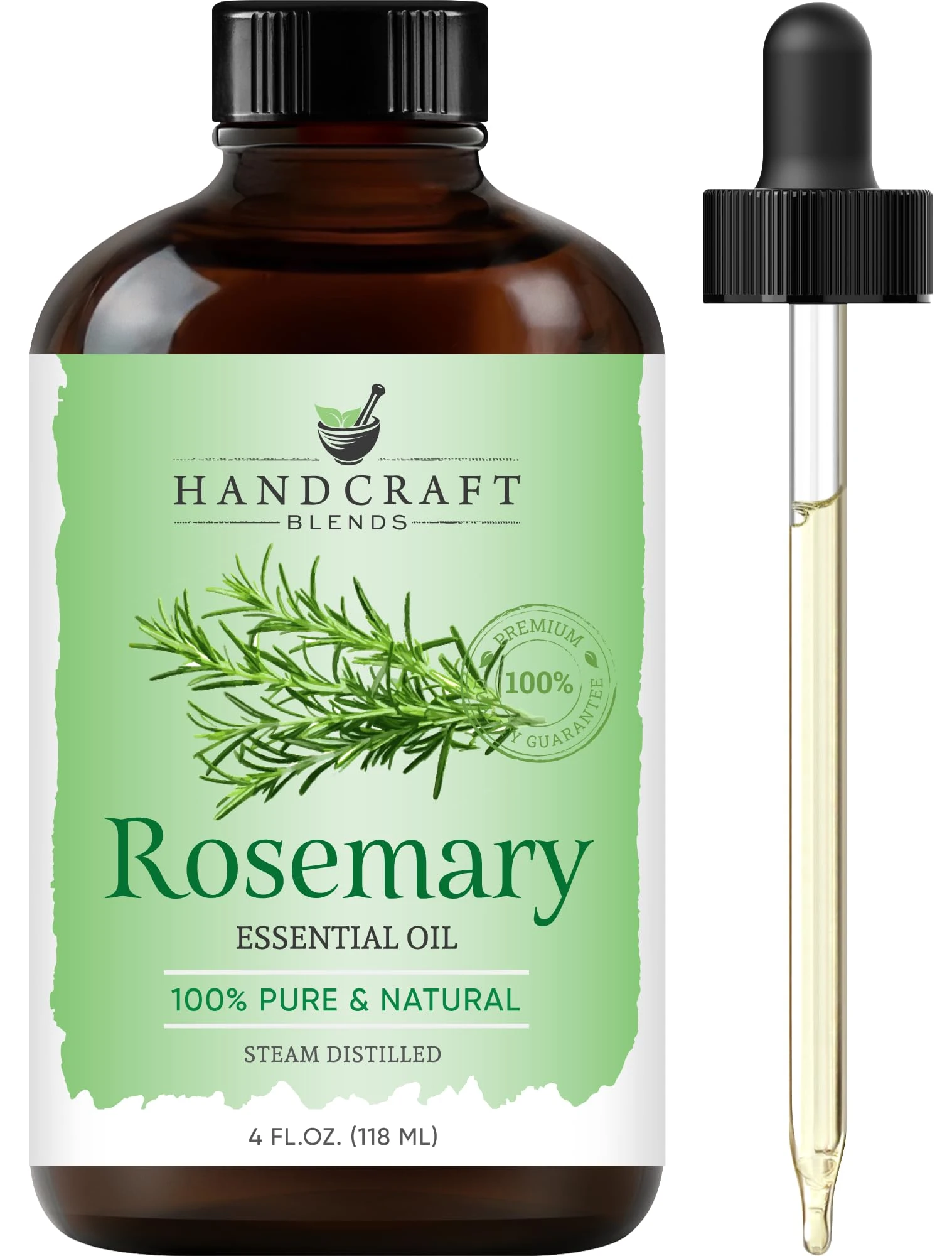 Handcraft Blends Rosemary Essential Oil - Huge 118 ml - 100% Pure and Natural - Premium Grade with Glass Dropper