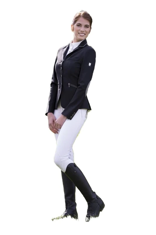 Equi-Theme/Equit'M Women 988549240 Softshell Competition Jacket - Black/Light Grey Piping, One Size