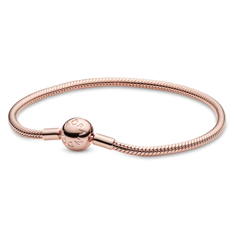 Pandora Icons 14k Rose gold-plated snake chain bracelet, 21