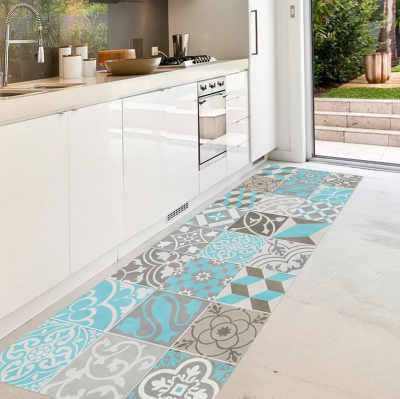 Viniliko Carpet Antique, Vinyl, Turquoise, 66 x 150 x 3 cm