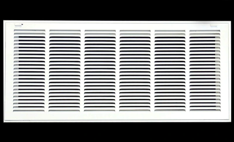 HVAC Premium 32 x 6 Duct Opening Steel Return Air Filter Grille, for 1-inch Filter, Removable Door, Flat Stamped HVAC Vent Cover Grille, Outer Dimensions 34.5 x 8.5
