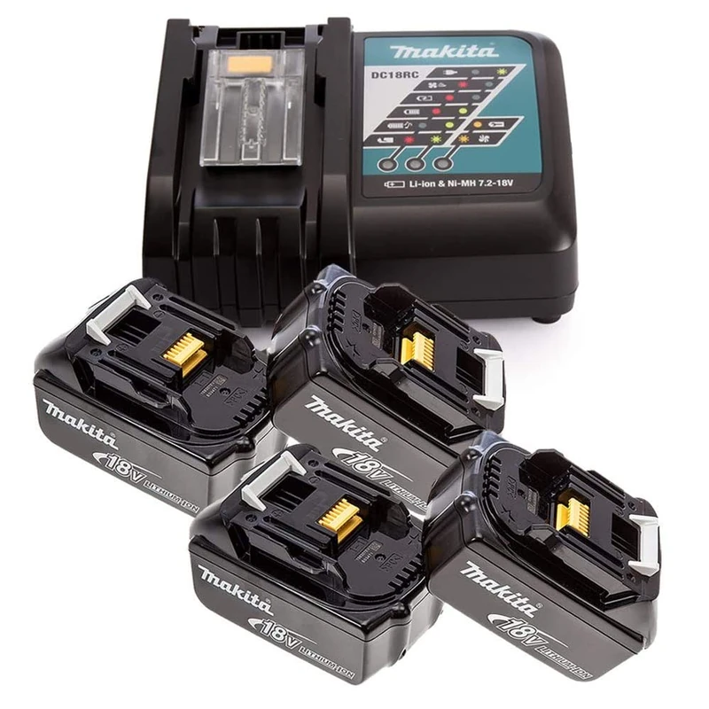 Makita Genuine DC18RC 7.2-18V Li-Ion Fast Charger + 4 x BL1850 5Ah Batteries