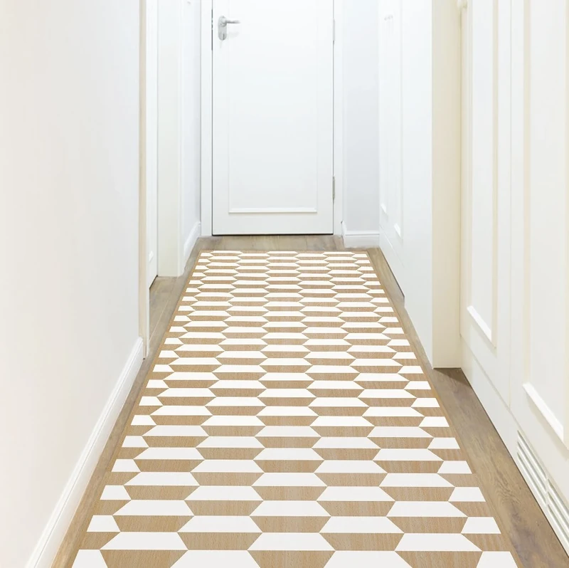 Viniliko Carpet, Vinyl, Brown and White, 66 x 250 x 0.25 cm